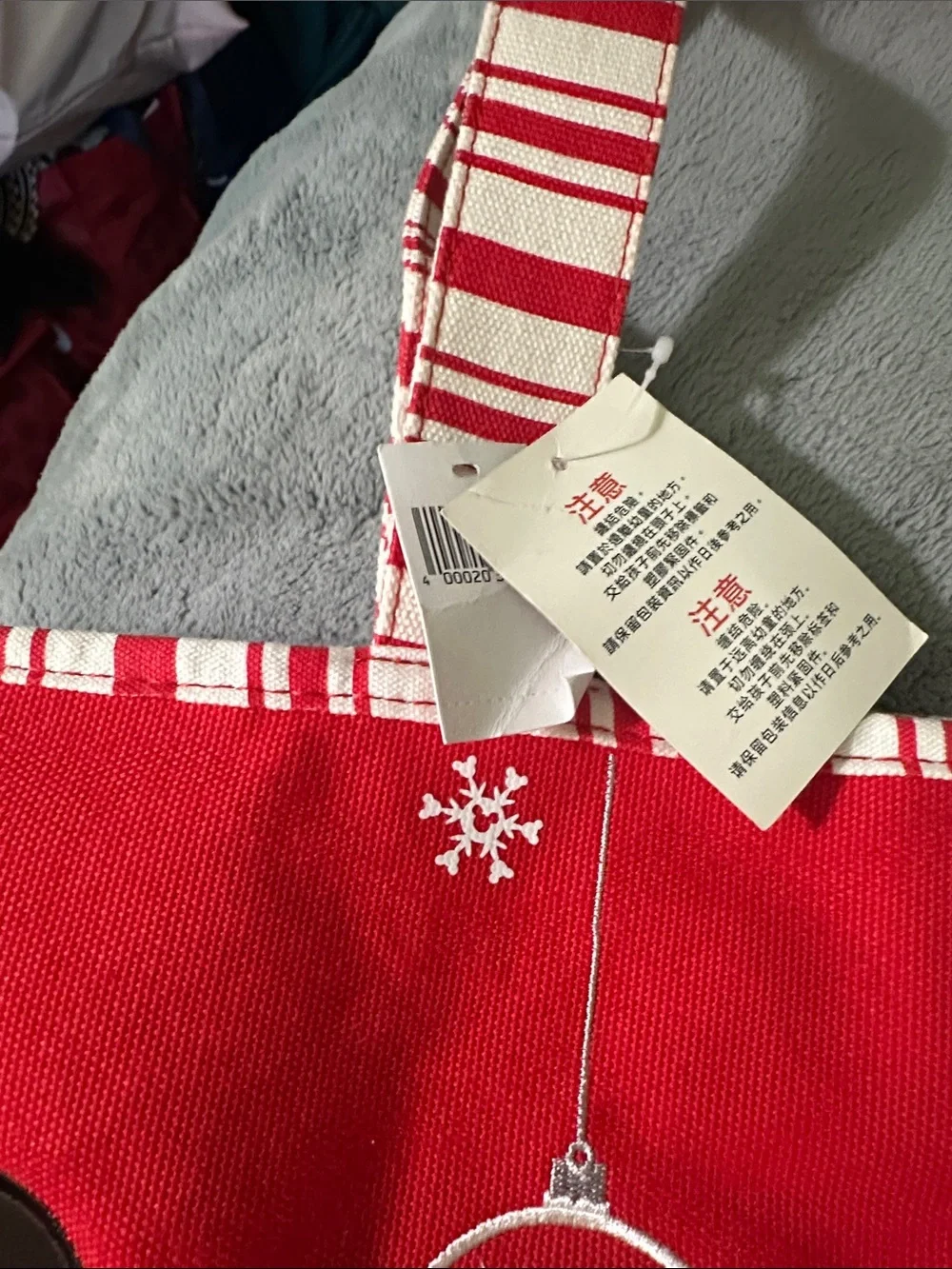 Disney Red Mickey Ornament Holiday Tote